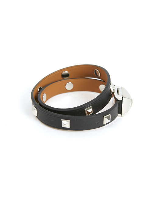 Bracelet cuir Medor Infini clouté double tour