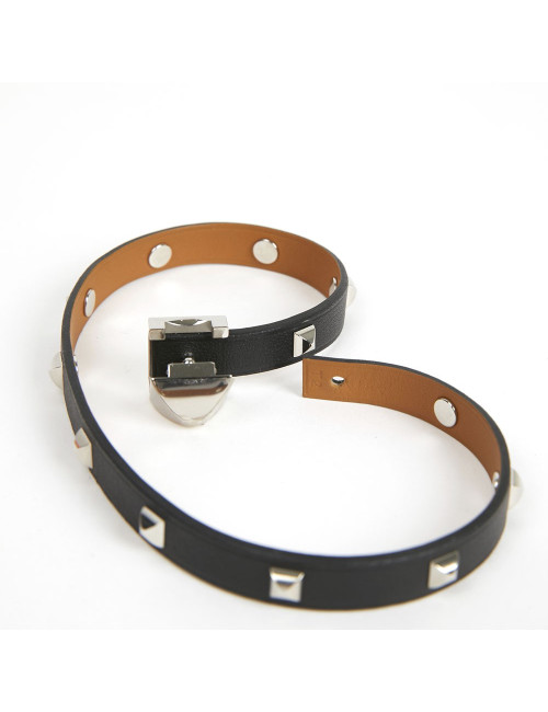 Bracelet cuir Medor Infini clouté double tour