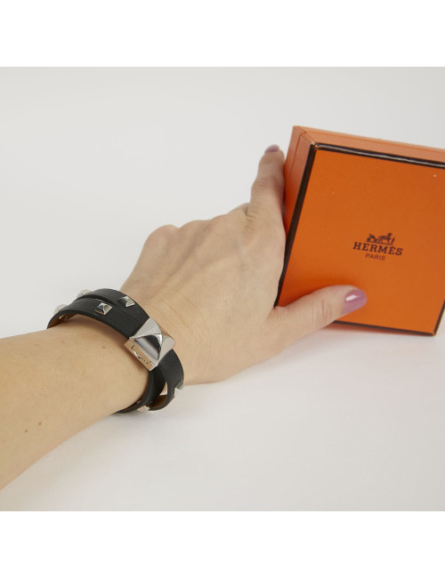 Bracelet cuir Medor Infini clouté double tour