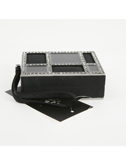 Minaudière CHANEL piqué noir strass