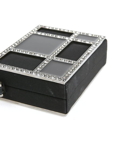 Minaudière CHANEL piqué noir strass