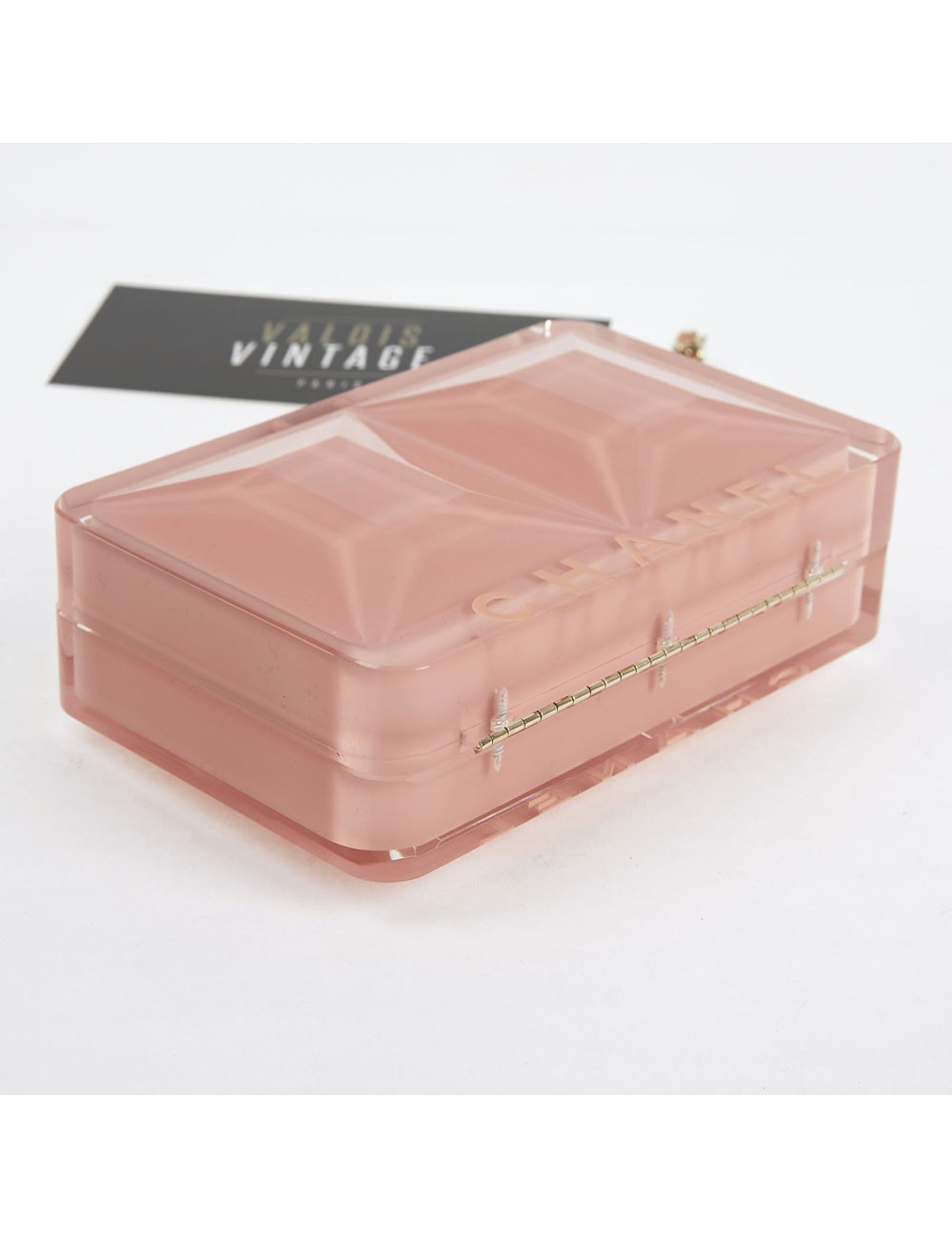 CHANEL Rectangular Clutch in Pink Plexiglass