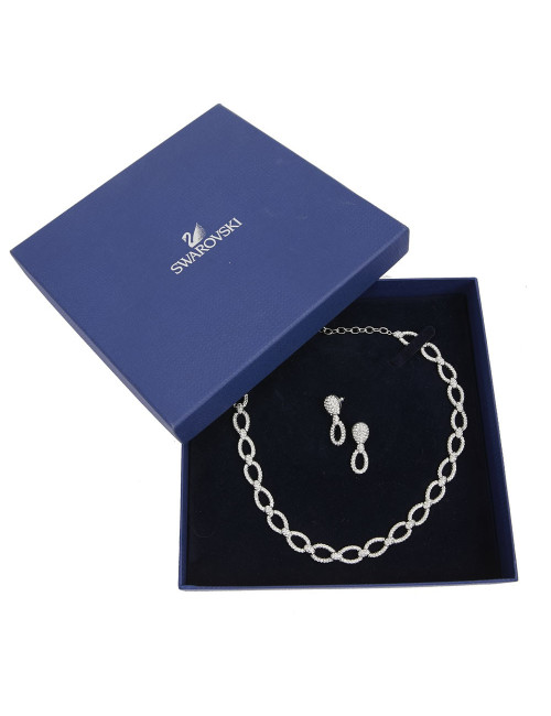 Parure SWAROVSKI ras de cou et boucle d'oreilles