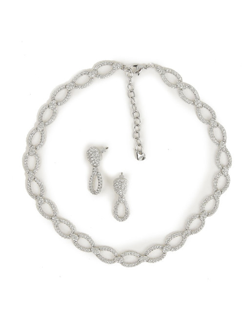 Parure SWAROVSKI ras de cou et boucle d'oreilles