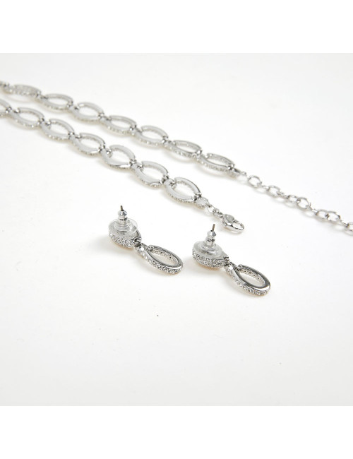 Parure SWAROVSKI ras de cou et boucle d'oreilles