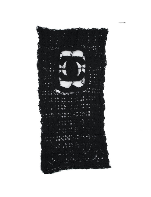 Etole CHANEL tricotée en laine noire