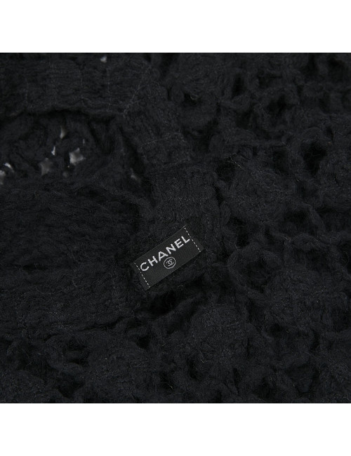 Etole CHANEL tricotée en laine noire