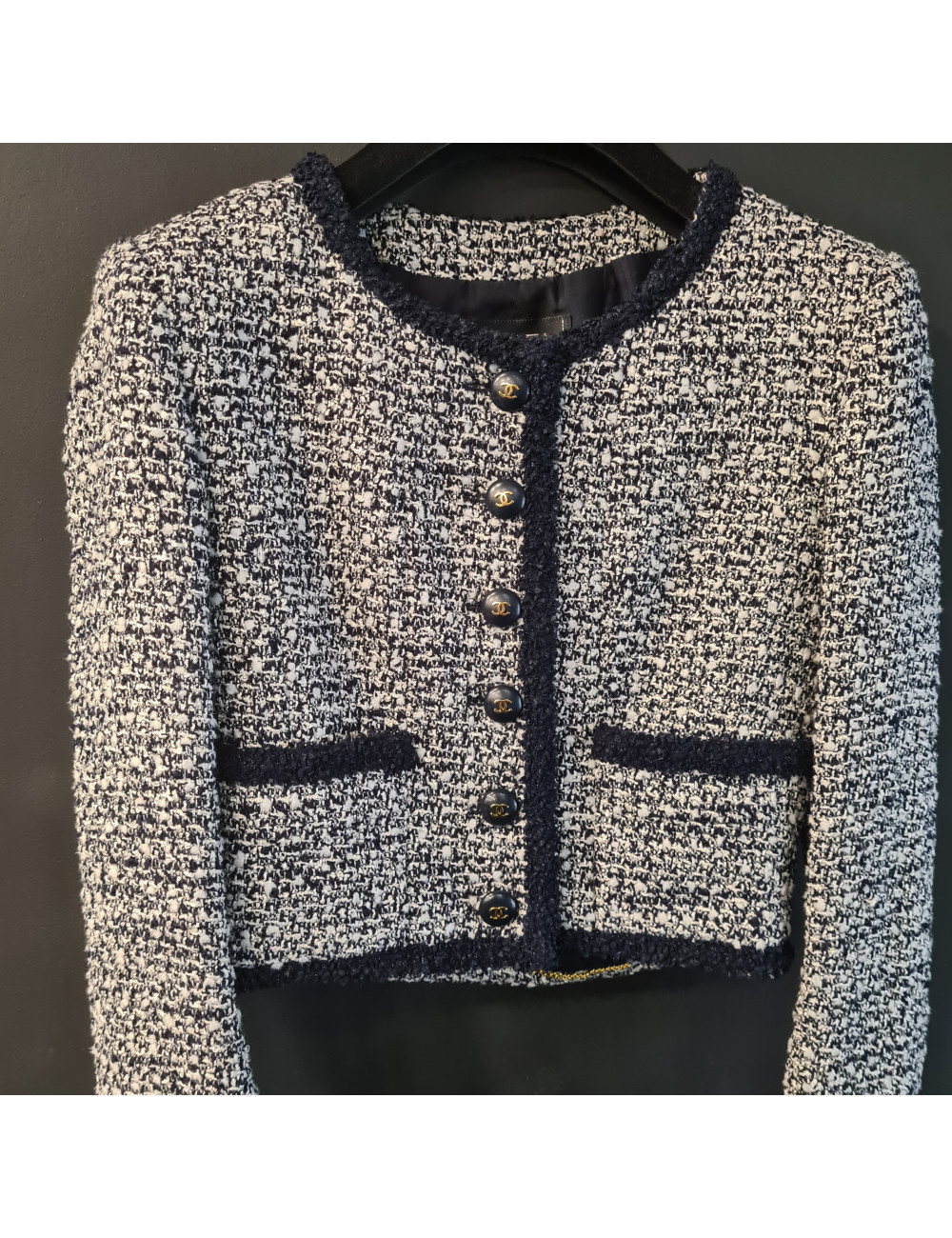 Veste courte CHANEL T 38 tweed