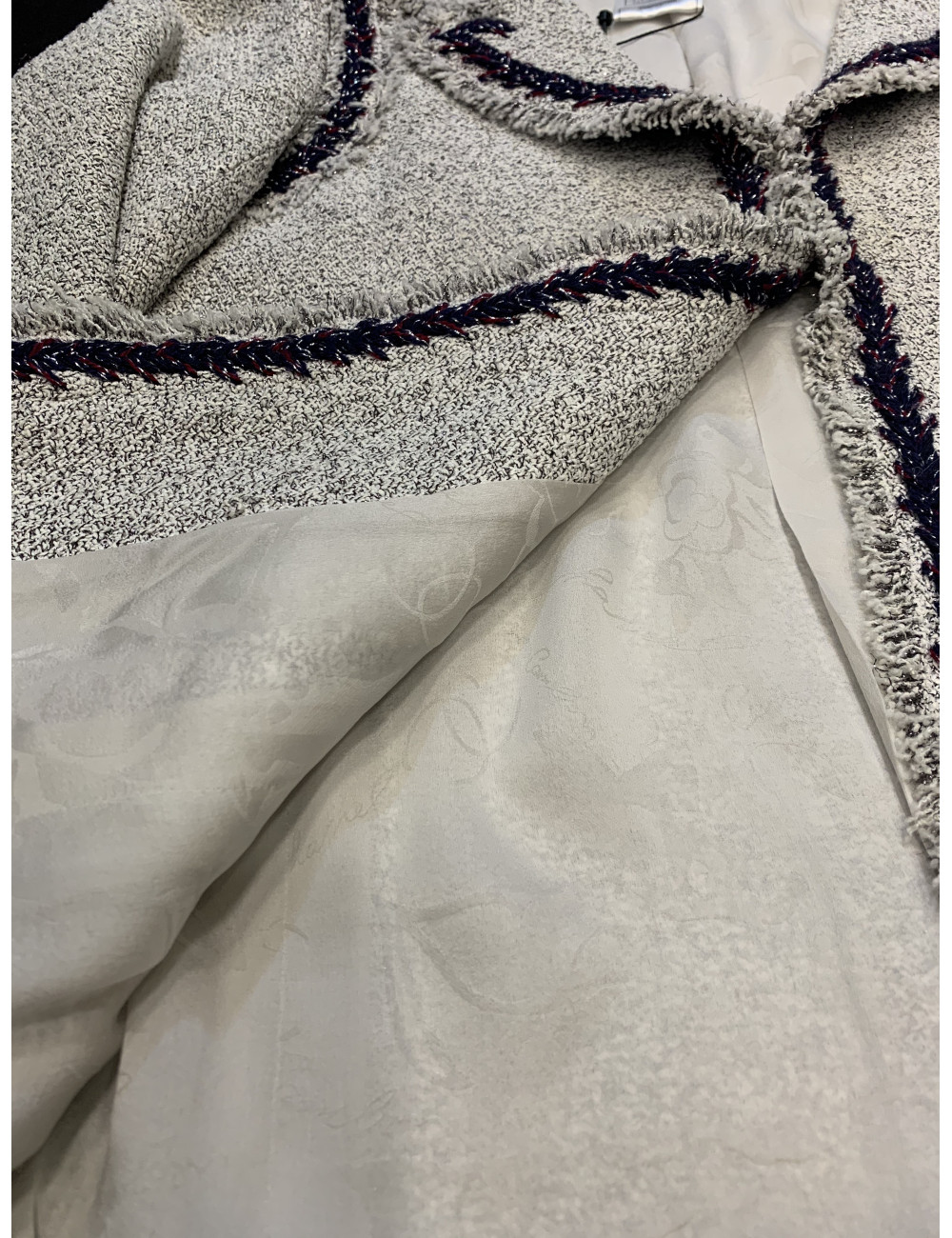 Veste CHANEL T36 bleu argent