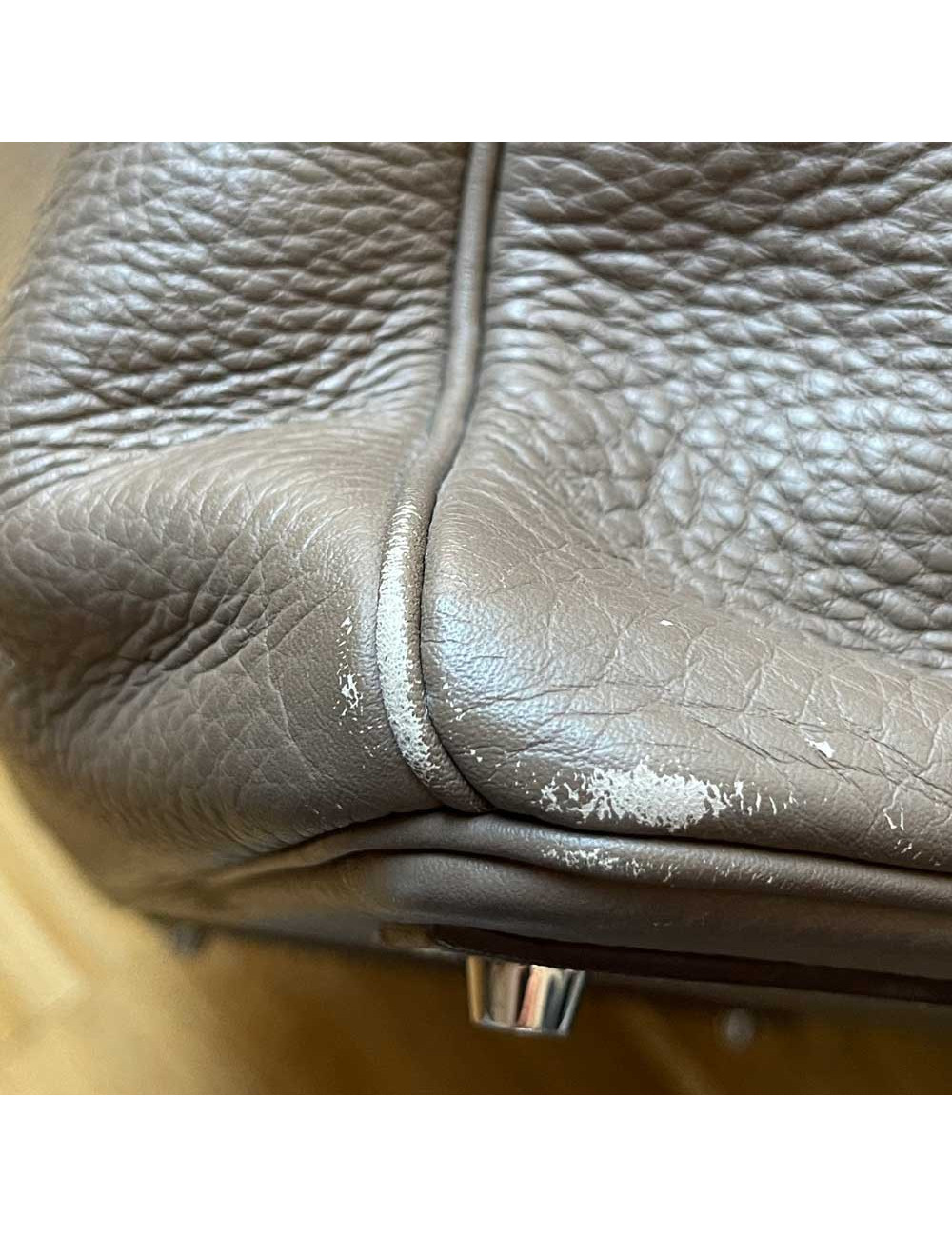 Birkin 40 étoupe cuir grainé