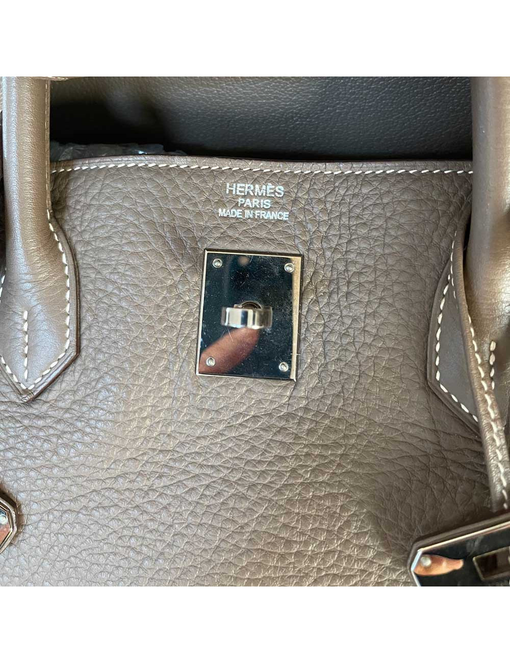 Birkin 40 étoupe cuir grainé