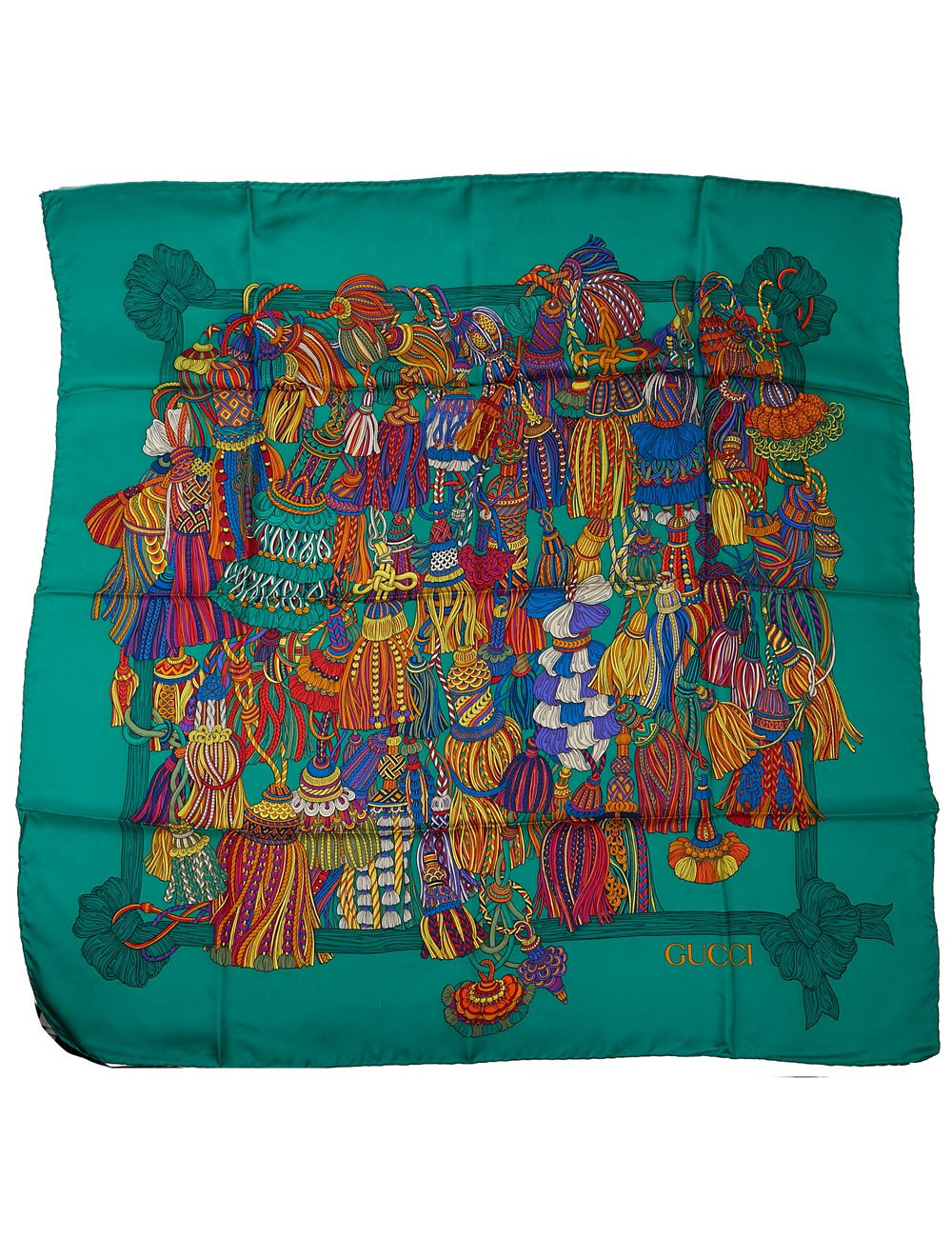 Foulard GUCCI vert motif embrasses