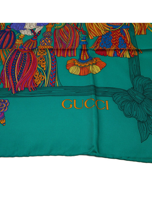 Foulard GUCCI vert motif embrasses