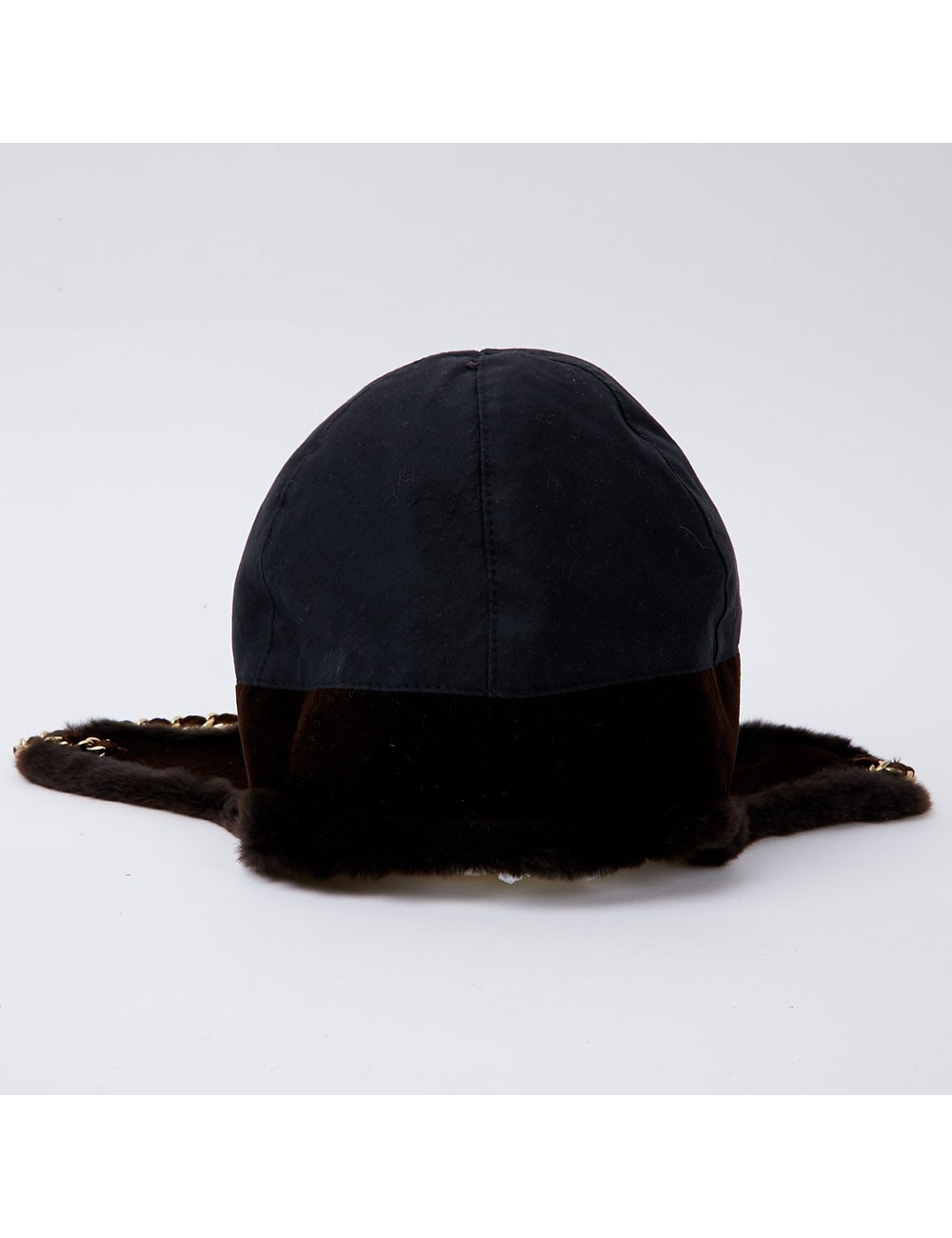 Chapka CHANEL bi-matière marron