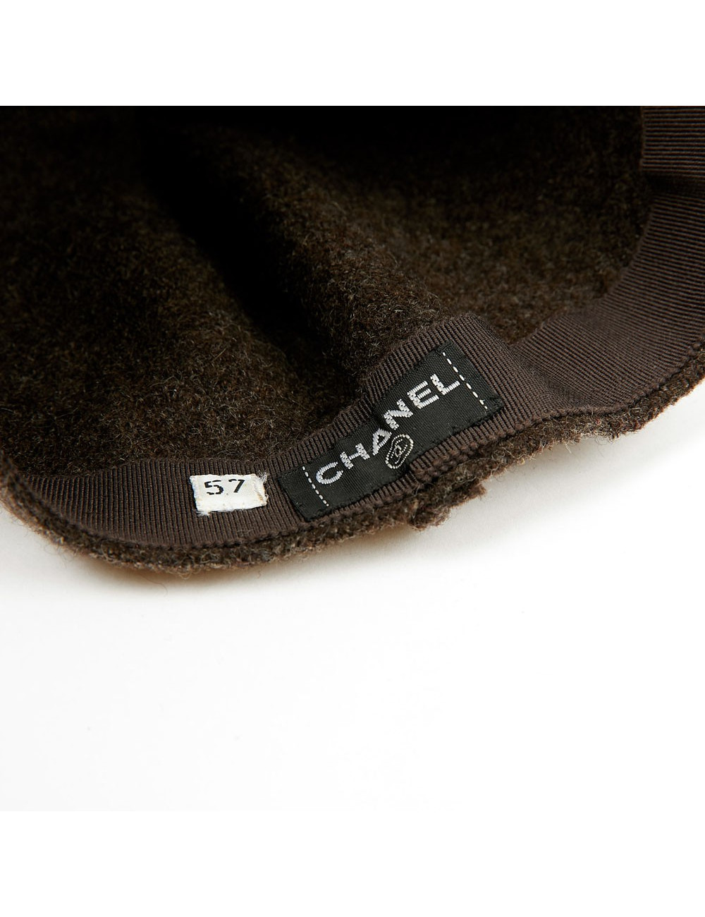 Casquette CHANEL laine bouillie marron et poulain