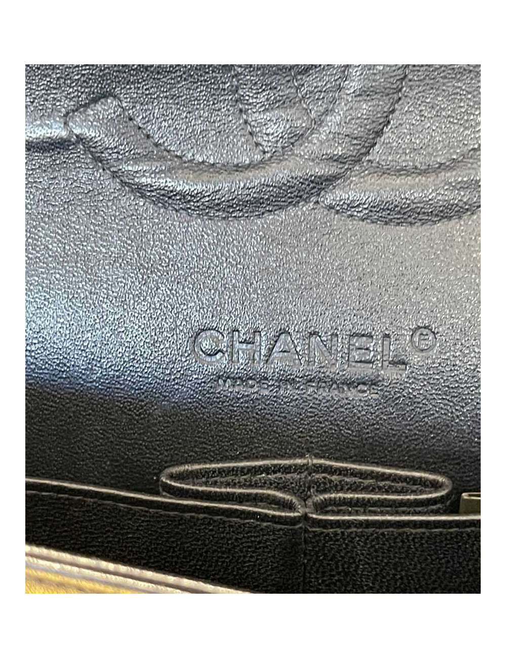 Sac classique CHANEL tweed rose et noir