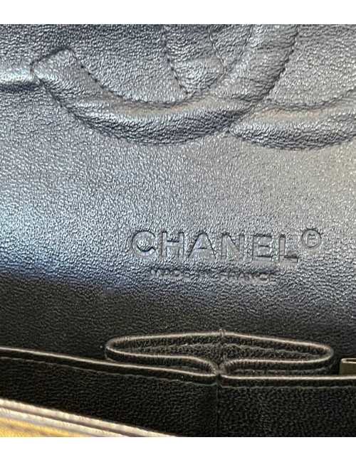 Sac classique CHANEL tweed rose et noir