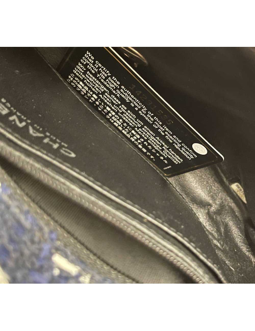 Sac CHANEL tweed bleu 