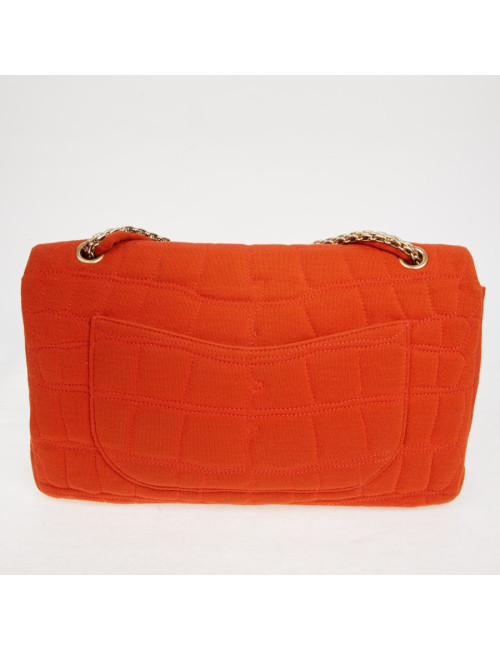 Sac Chanel jersey corail façon crocodile