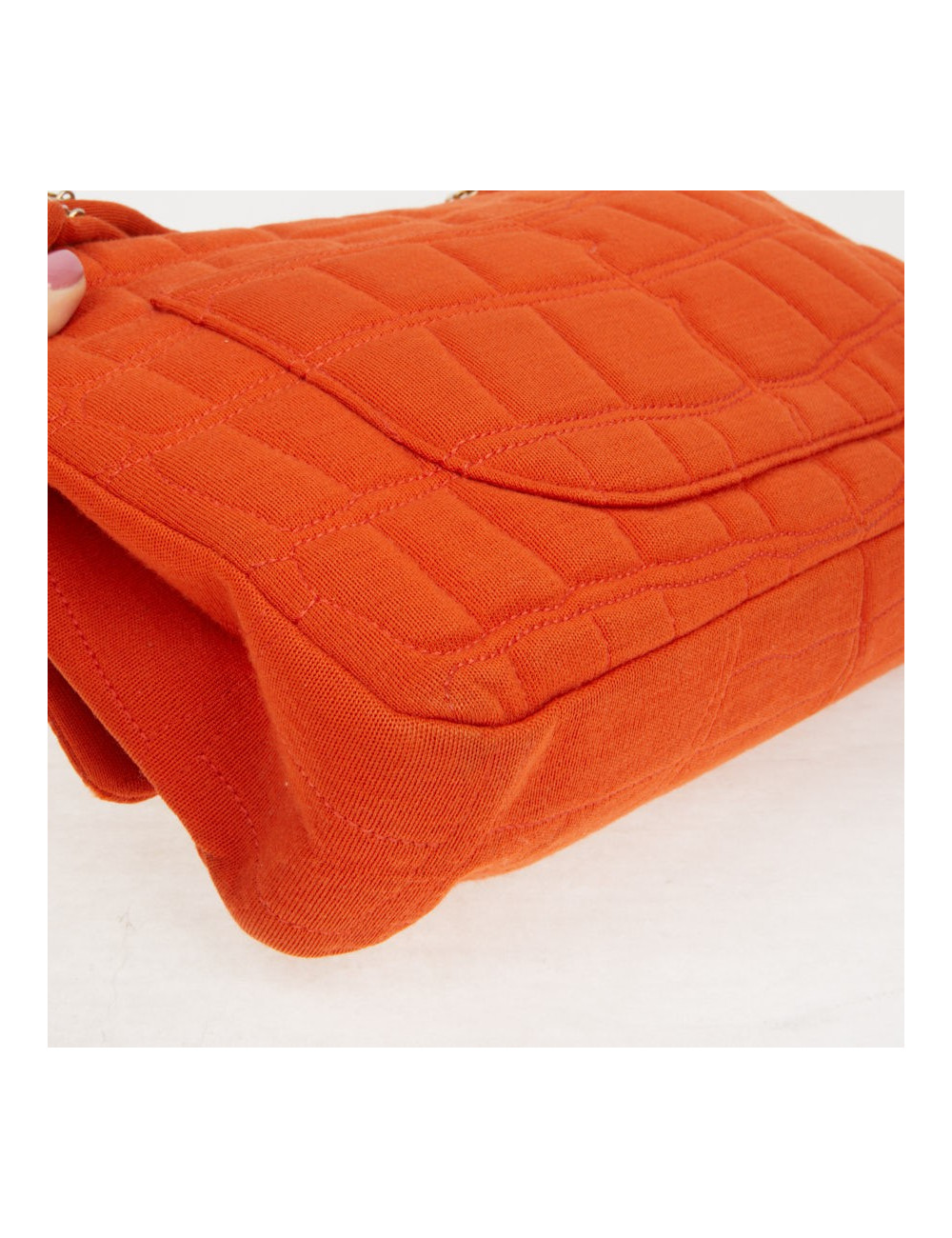 Sac Chanel jersey corail façon crocodile