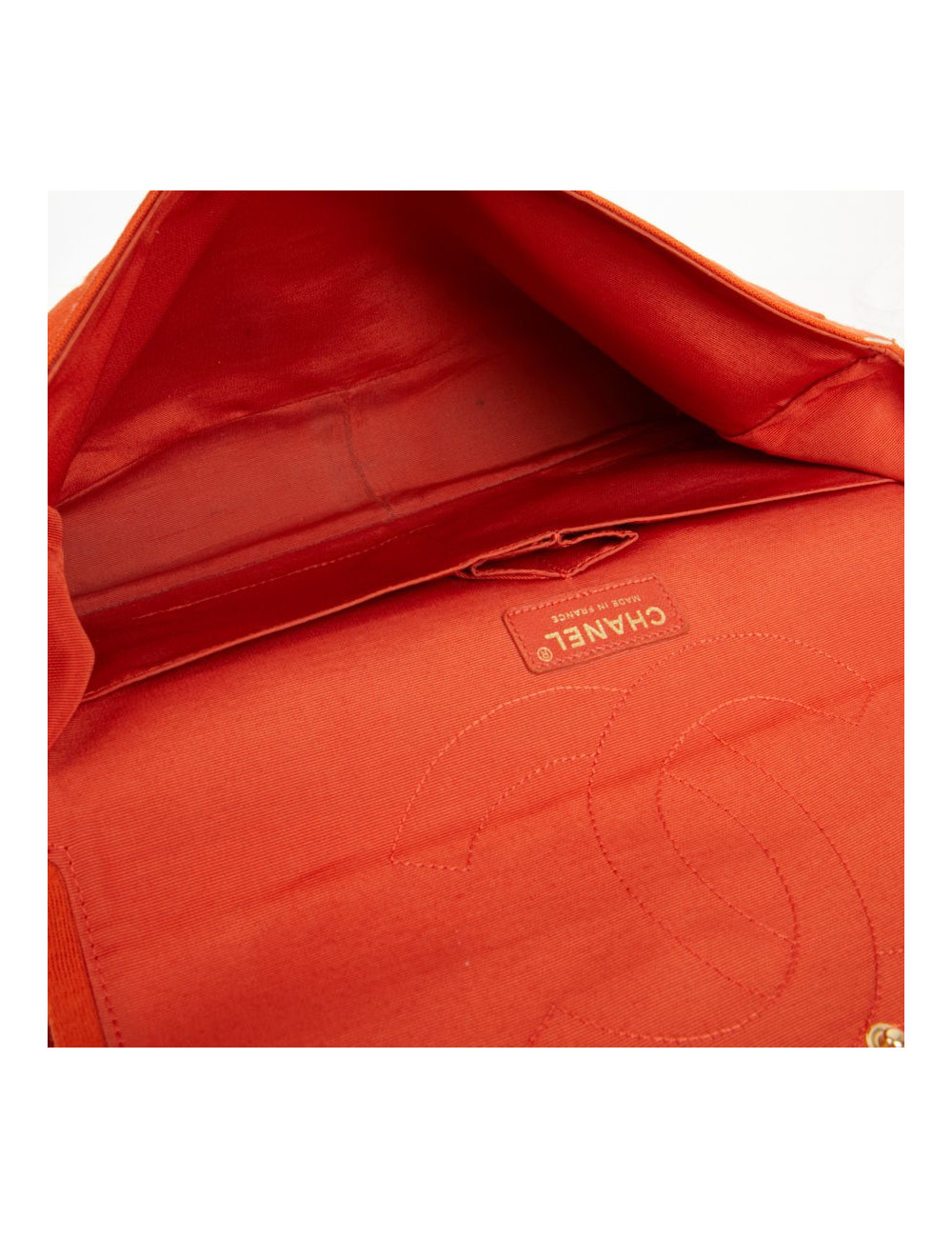 Sac Chanel jersey corail façon crocodile