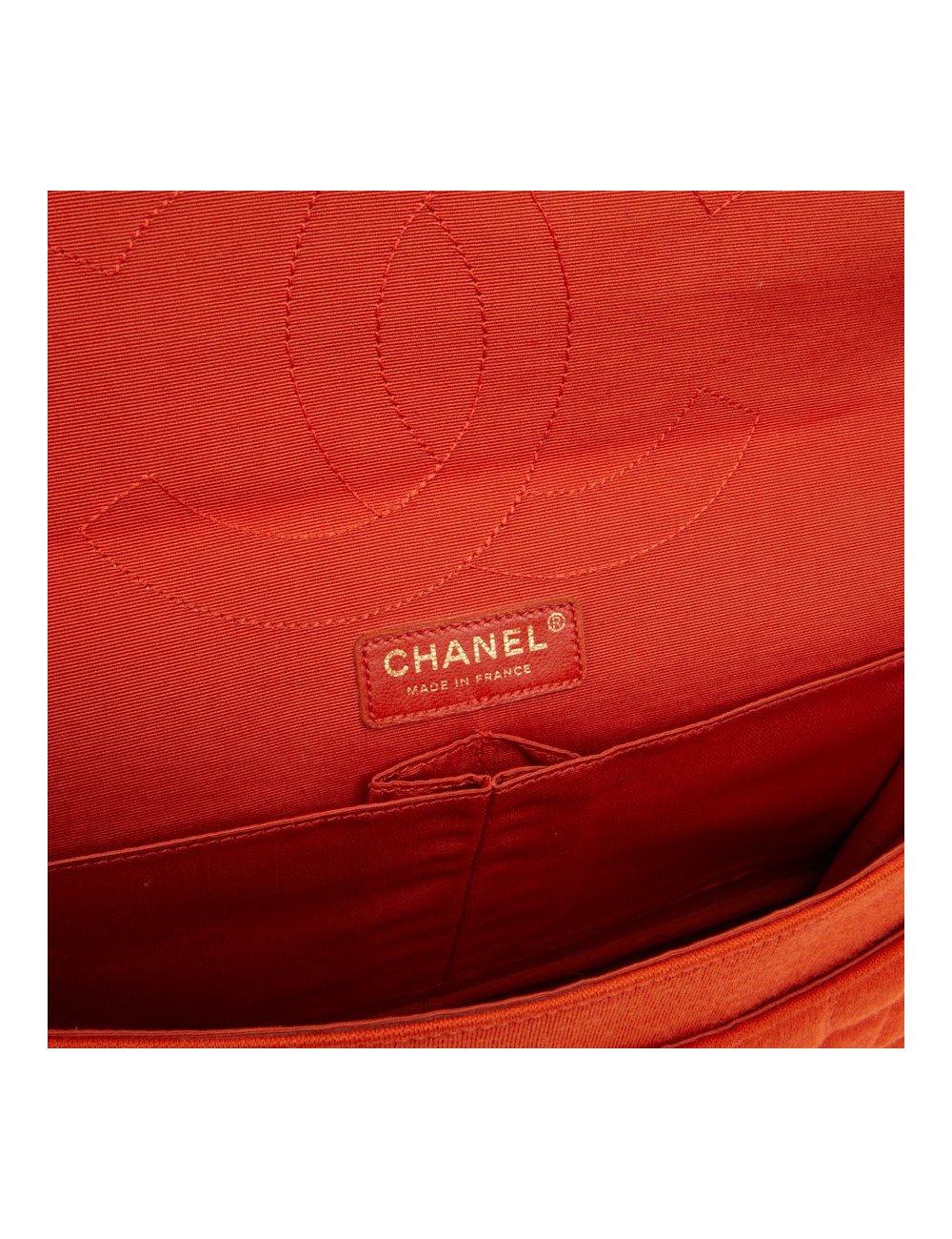 Sac Chanel jersey corail façon crocodile