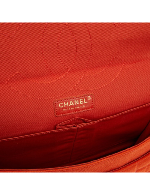 Sac Chanel jersey corail façon crocodile