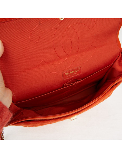 Sac Chanel jersey corail façon crocodile