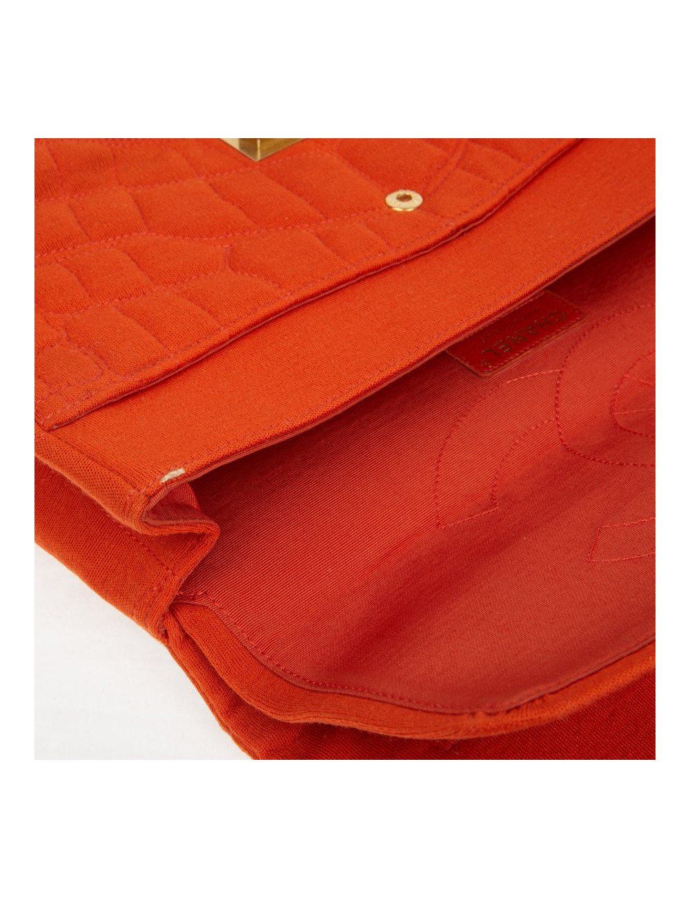 Sac Chanel jersey corail façon crocodile