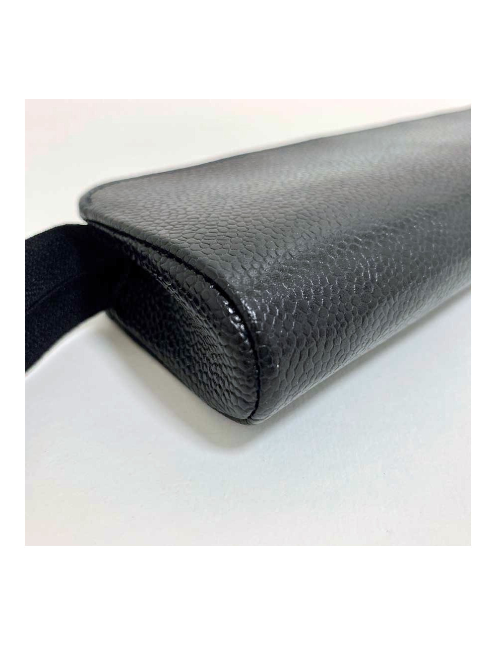 CHANEL black caviar leather case