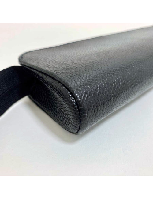 CHANEL black caviar leather case