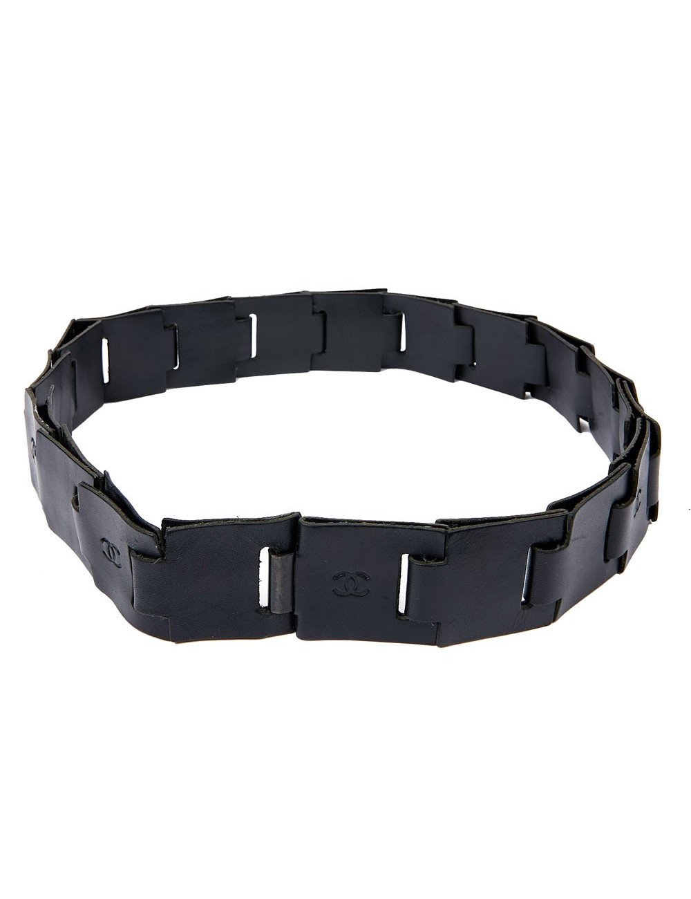Ceinture CHANEL Vintage cuir noir