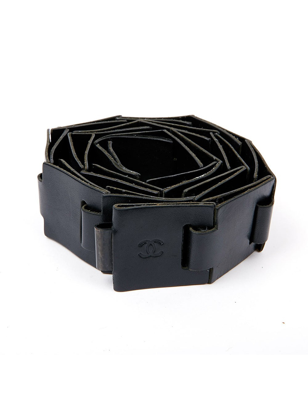 Ceinture CHANEL Vintage cuir noir