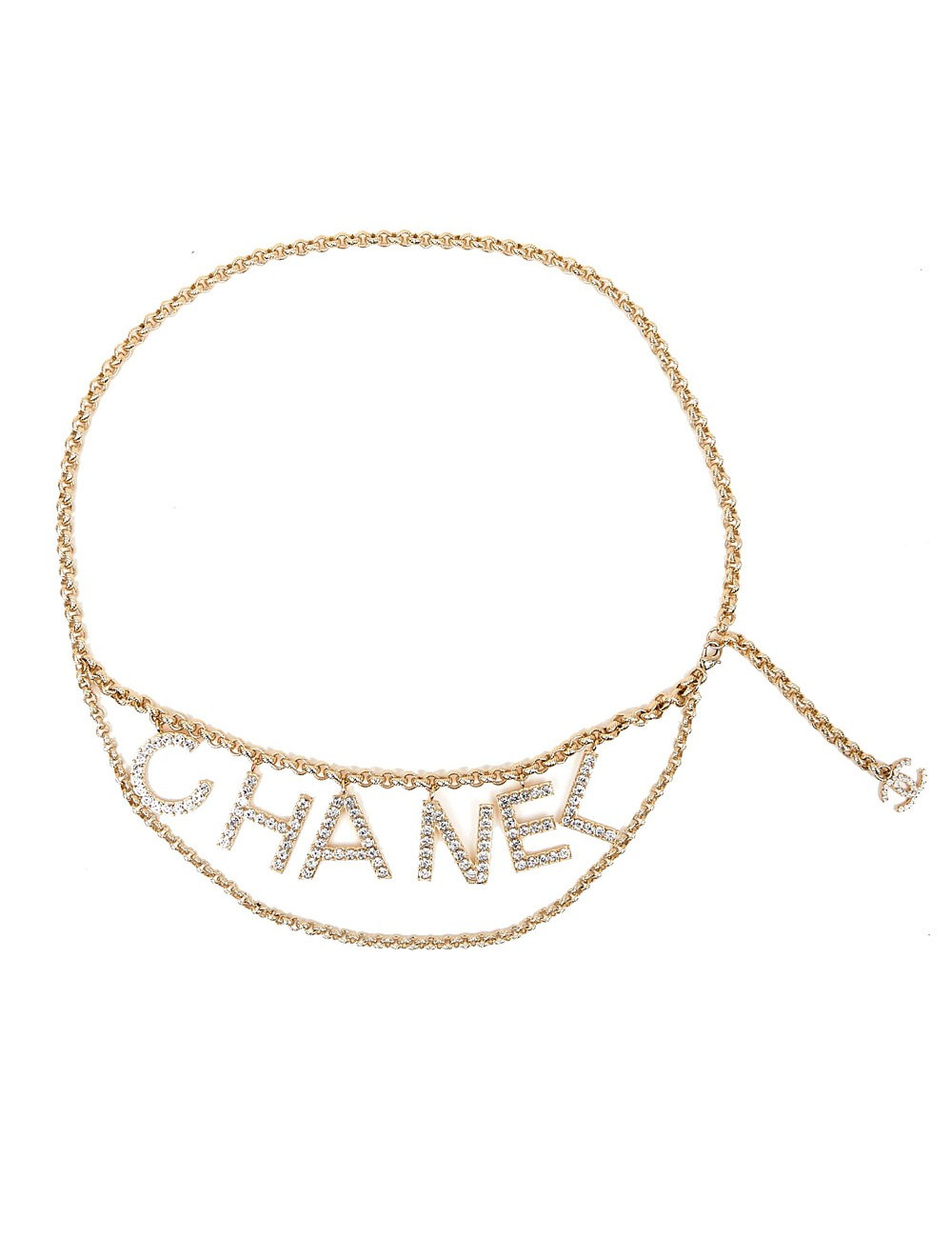 Ceinture CHANEL  C H A N E Lstrass dorée