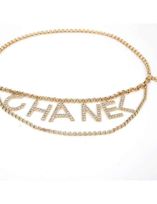 Ceinture CHANEL  C H A N E Lstrass dorée
