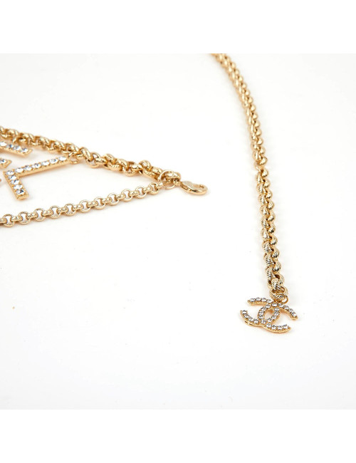 Ceinture CHANEL  C H A N E Lstrass dorée