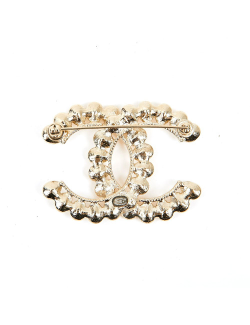 Broche CHANEL double C brillants