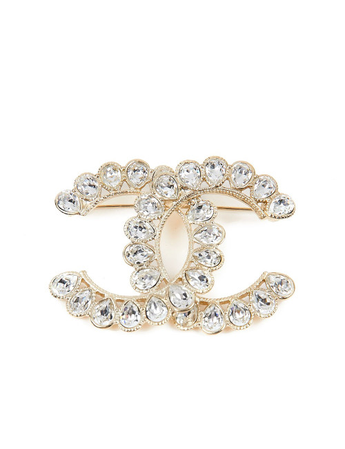 Broche CHANEL double C brillants