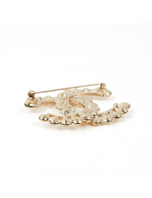 Broche CHANEL double C brillants