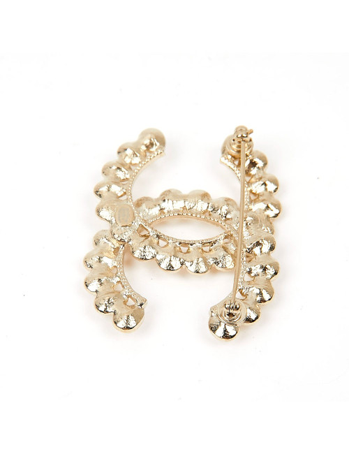 Broche CHANEL double C brillants