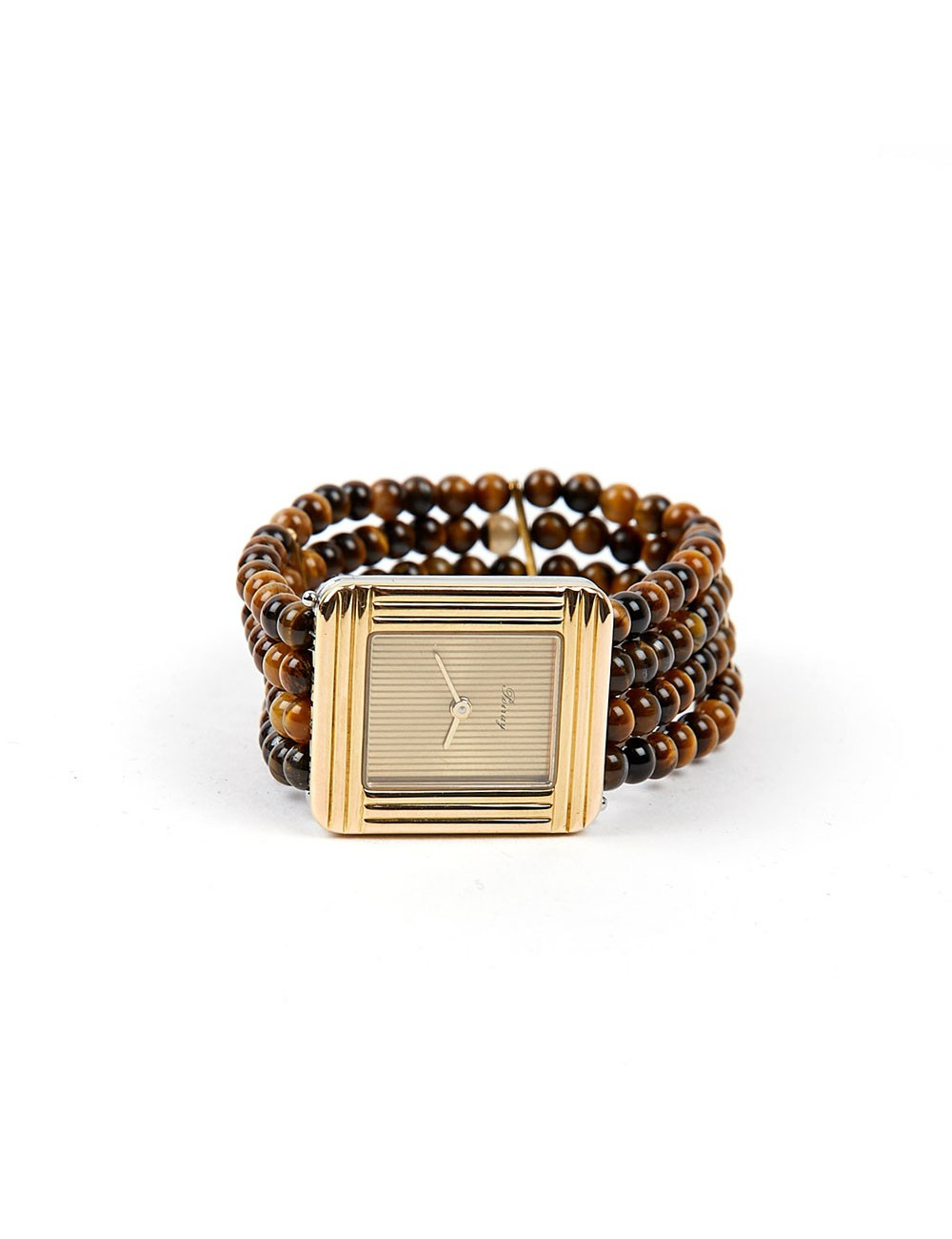 POIRAY watch with tiger's eye and lezard bracelet