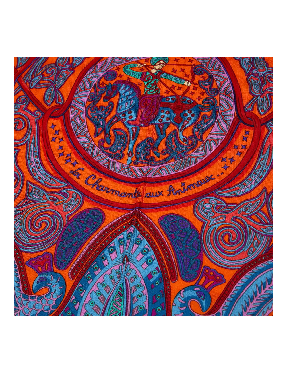 Châle La charmante aux animaux HERMES cachemire  et soie