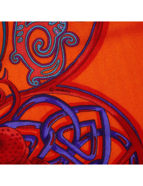 Châle La charmante aux animaux HERMES cachemire  et soie