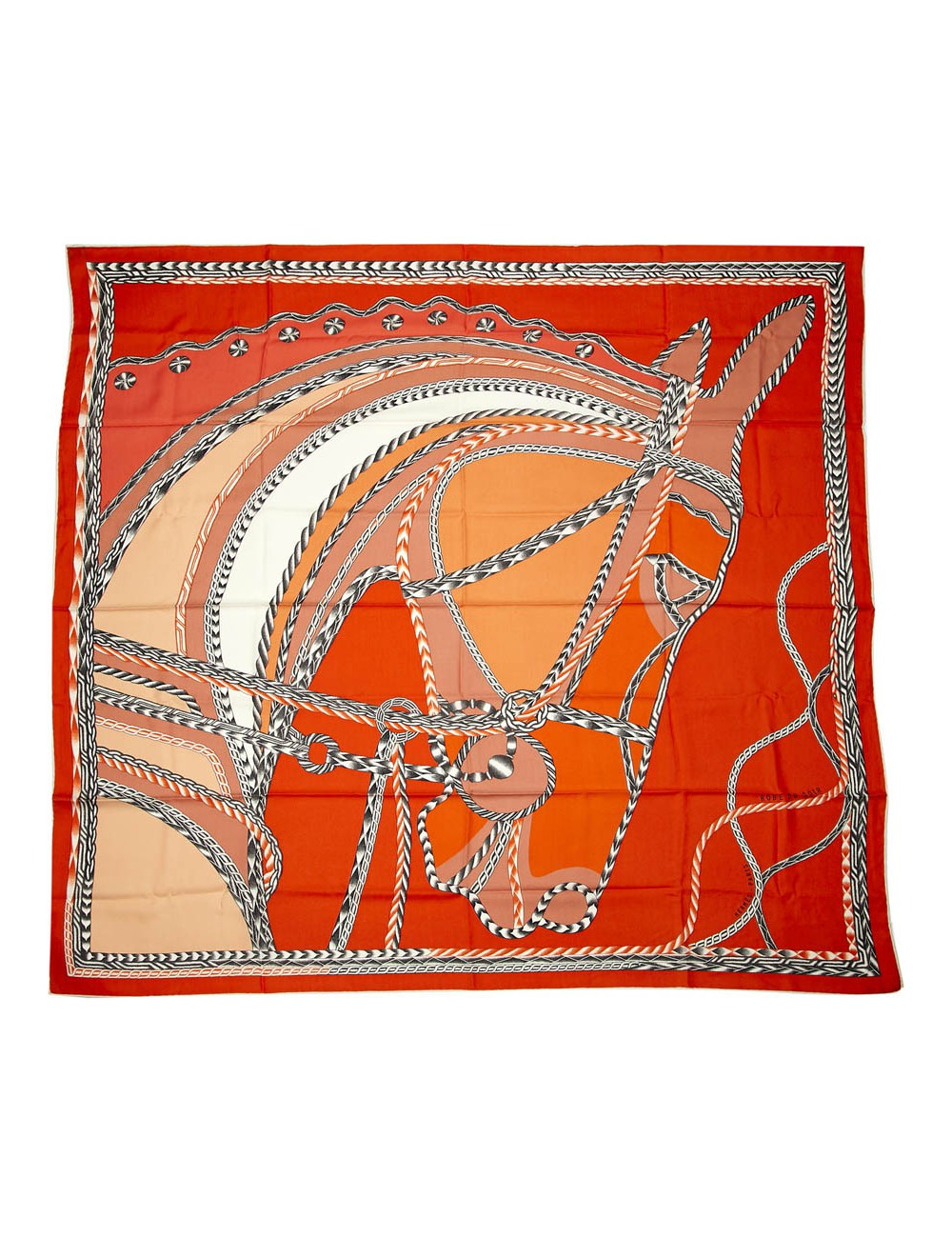 Châle HERMES "Robe du soir" cachemire et soie