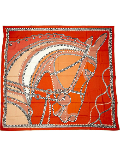 Châle HERMES "Robe du soir" cachemire et soie