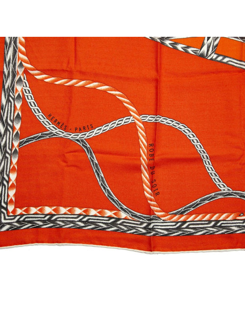 Châle HERMES "Robe du soir" cachemire et soie