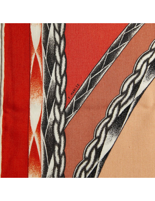 Châle HERMES "Robe du soir" cachemire et soie