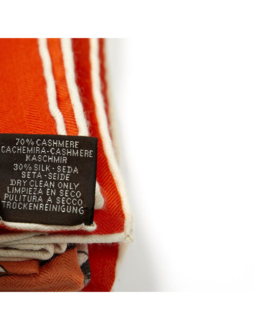 Châle HERMES "Robe du soir" cachemire et soie