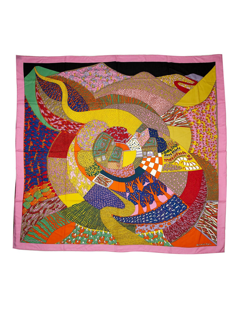 Châle HERMES "A travers champs"