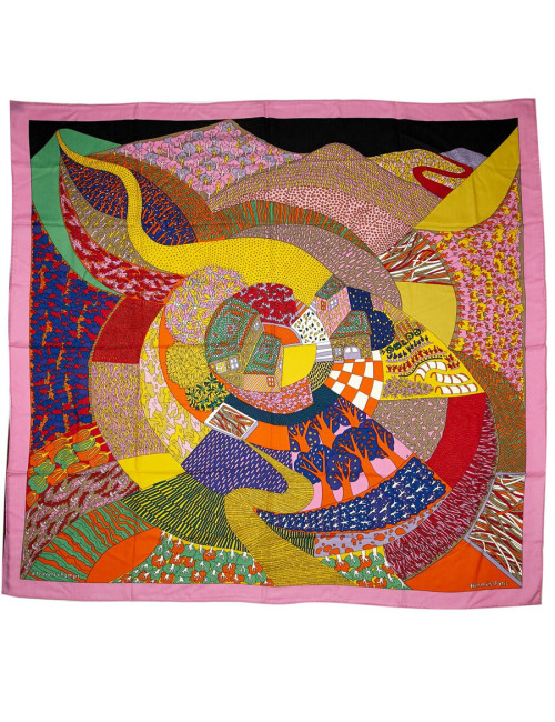 Châle HERMES "A travers champs"